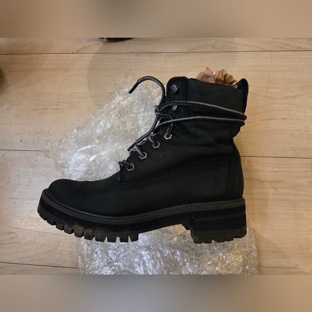 Timberland Black Lace-Up Boots Us6 - Picture 8 of 8
